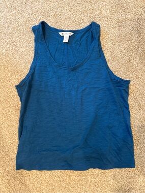 Athleta Deep Teal 100% Cotton Performance Scoop Tank